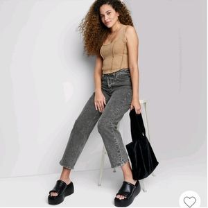 Womens Super-High Rise Straight Jean's Wild Fable - Black Wash 12